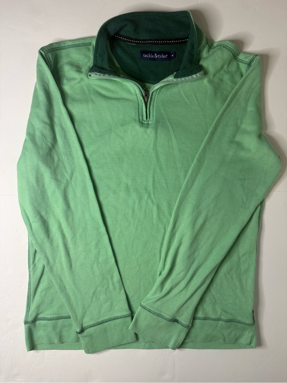 Tackle & Tides Men’s Light Green Quarter-Zip Sweater